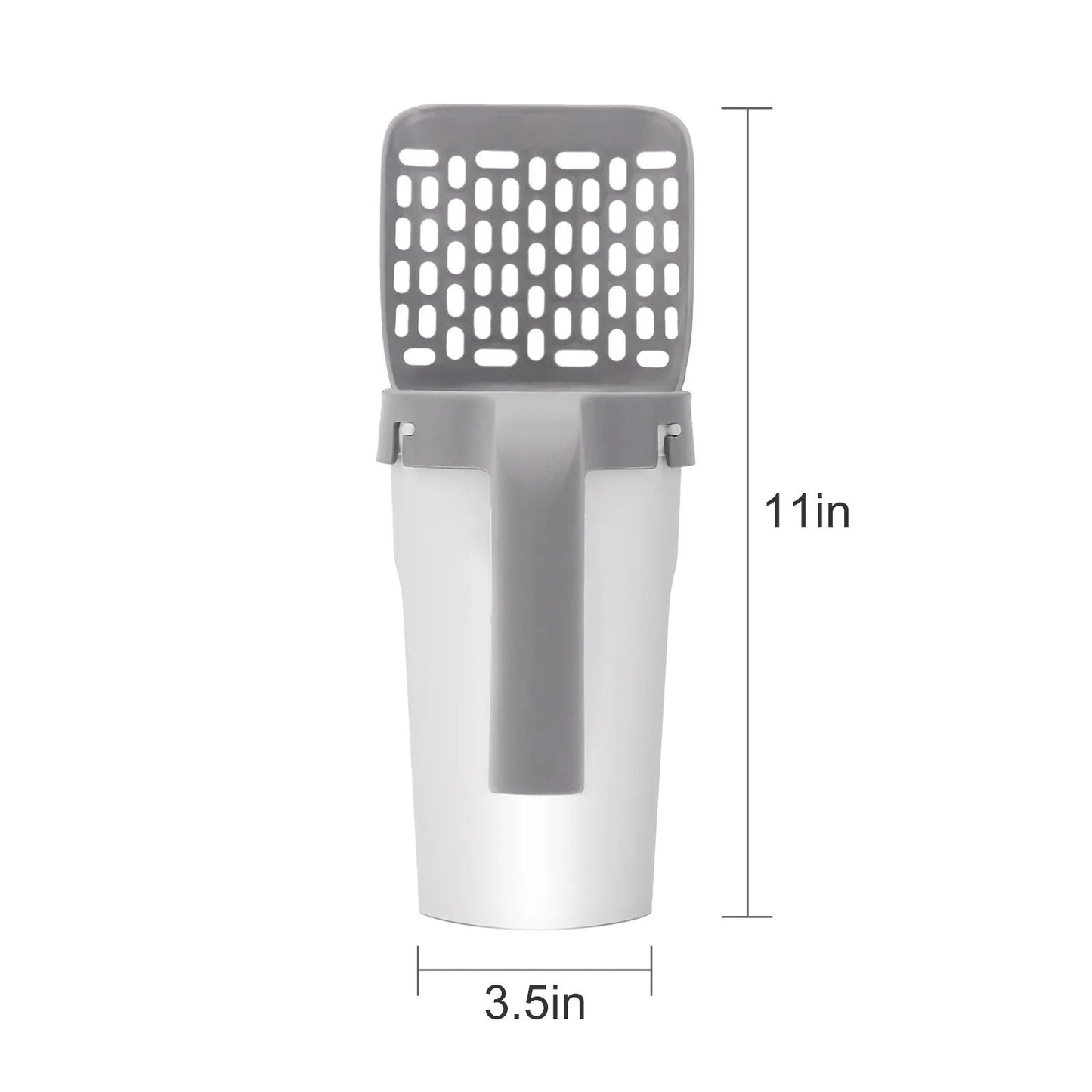 Convenient Cat Litter Box Scoop with Built-In Trash Can