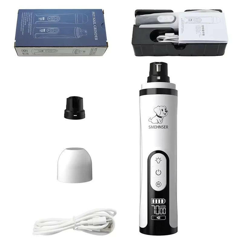 Pet Nail Trimmer with Diamond Bit & LED Light