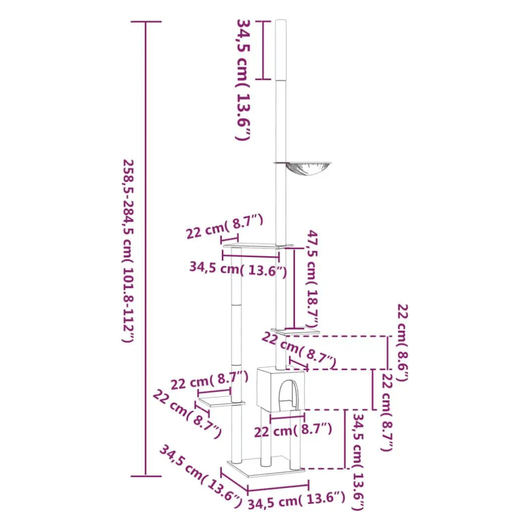 Tall Cat Tree Condo with Soft Perches and Cozy Beds