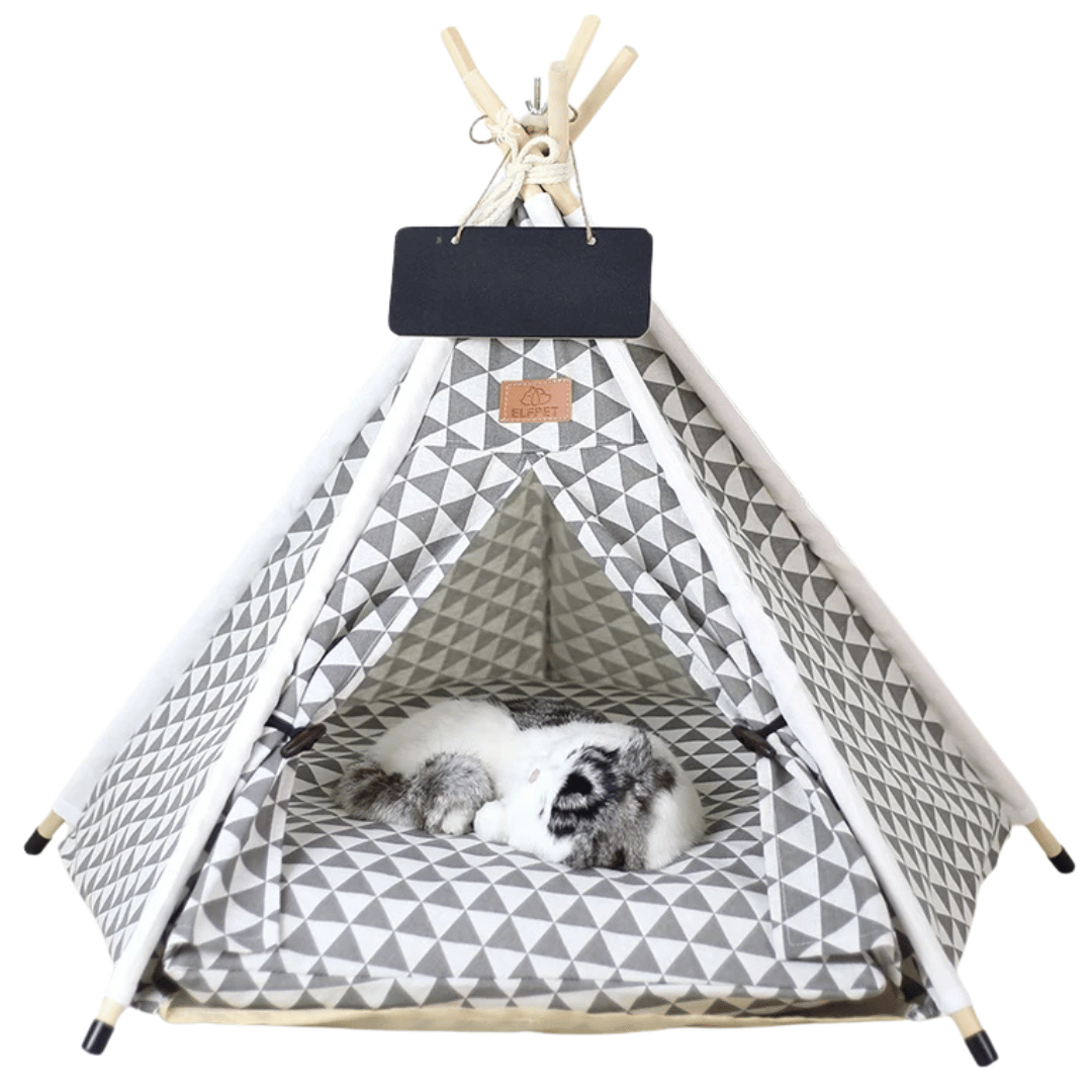 Cozy Small Pet Teepee House with Soft Washable Pad