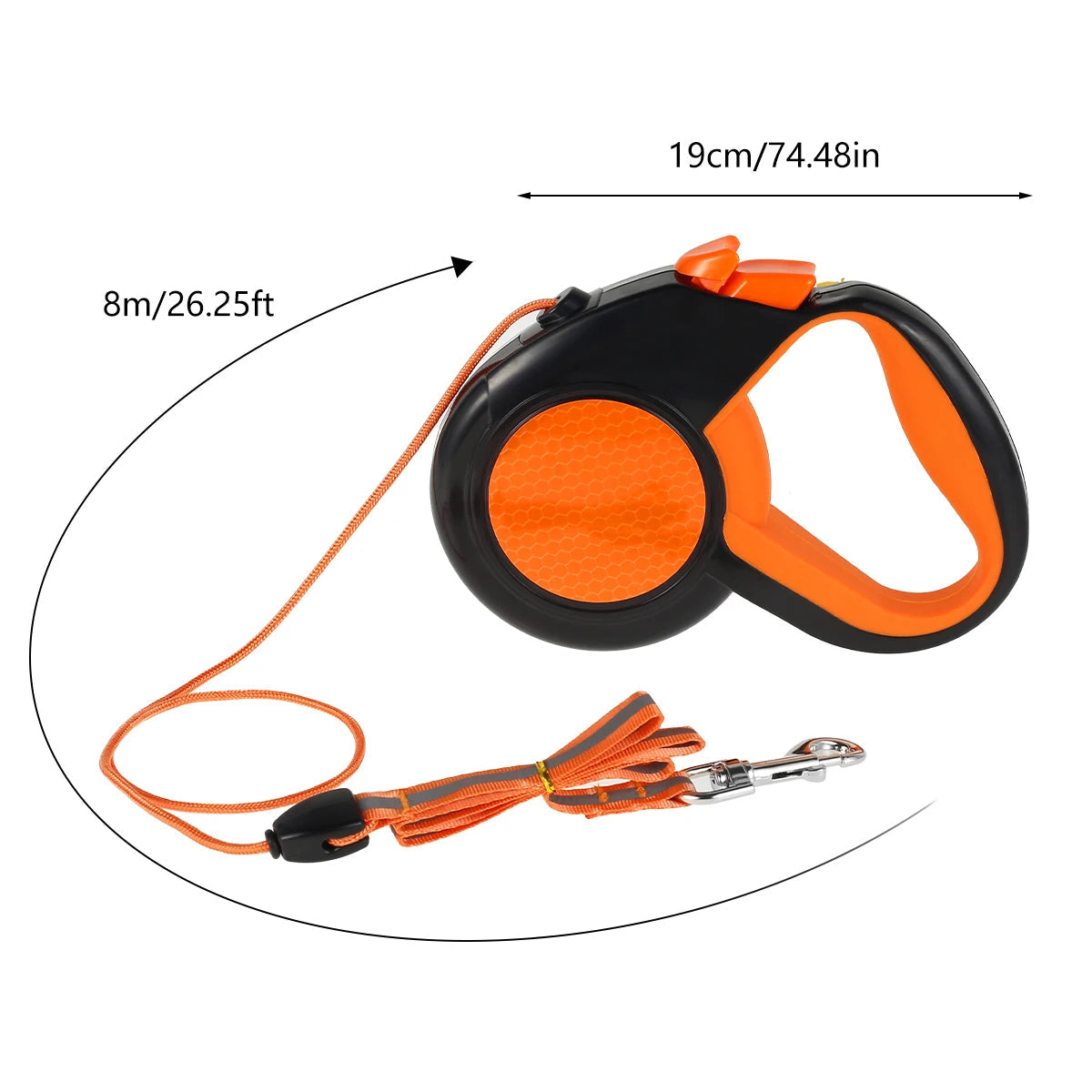 Durable Retractable Dog Leash with Comfort Grip & Reflective Cord