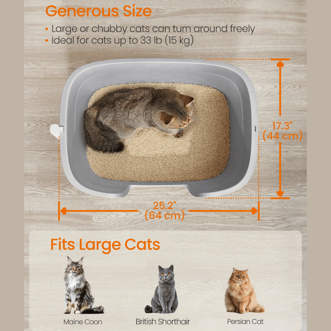 Easy Clean Large Covered Cat Litter Box with Scoop