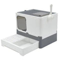 Hidden Cat Litter Box with Easy Clean Tray & Dual Doors