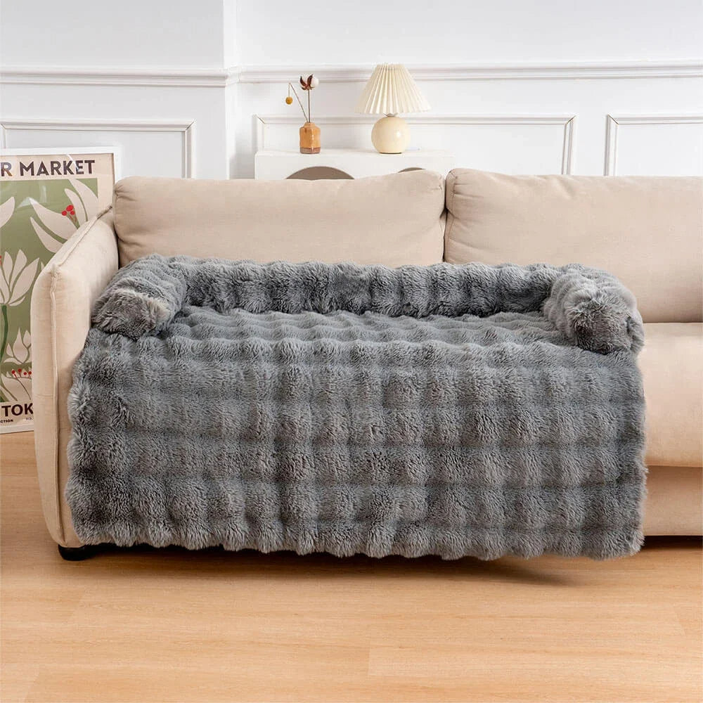 Plush Pet Sofa Cover with Pillow for Small Dogs Cats