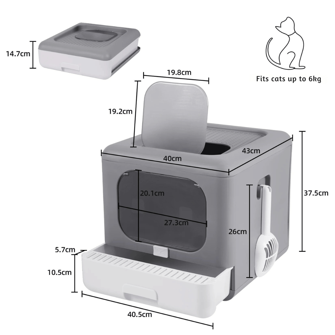 Easy Clean Hidden Cat Litter Box with Removable Tray