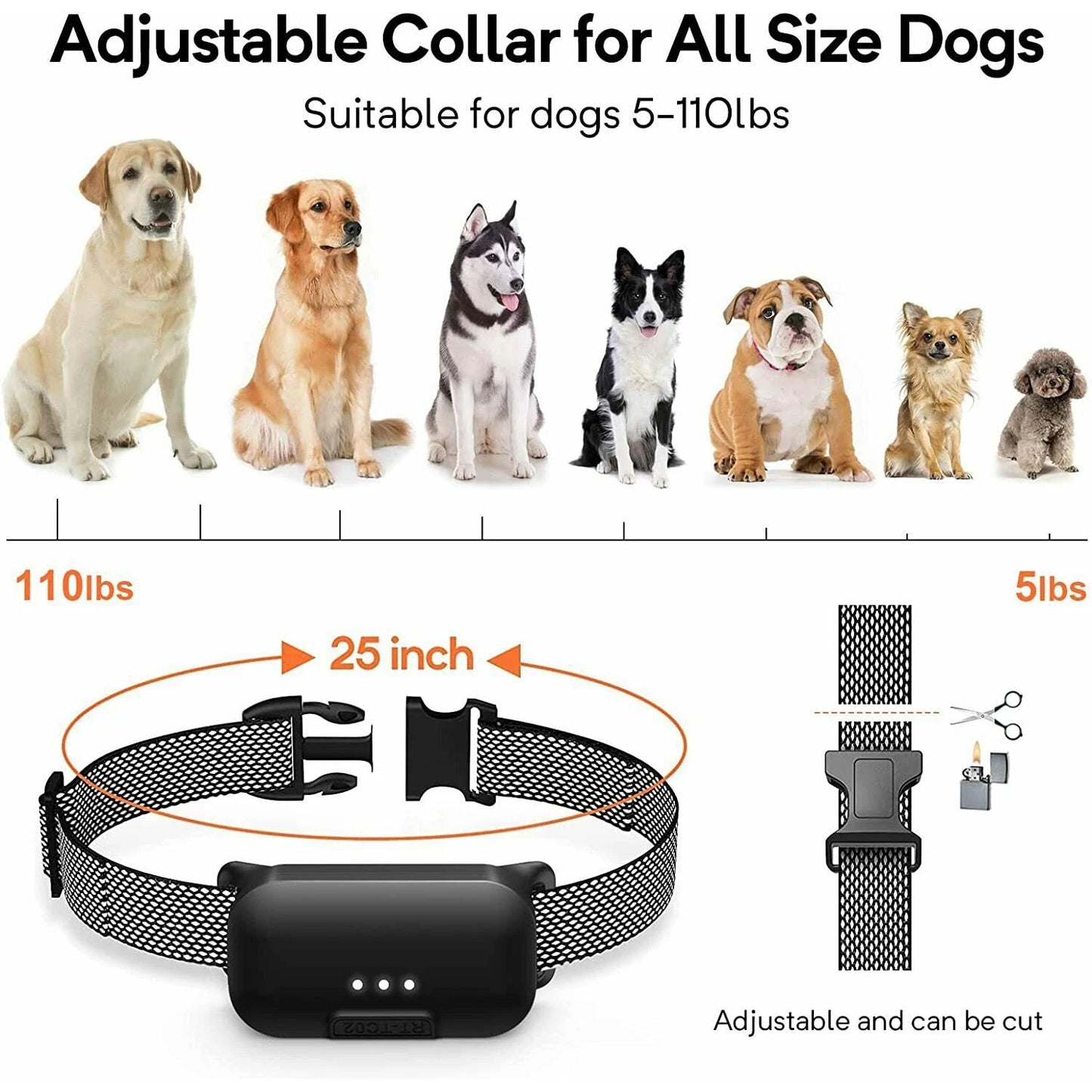 Long Range Dog Training Collar with Big Screen Remote