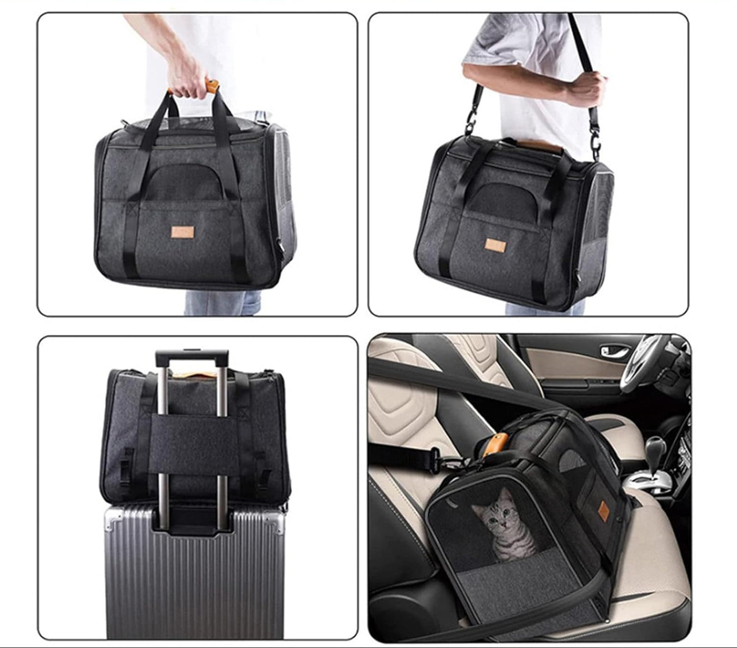 Premium Foldable Lightweight Cat & Dog Carrier with Removable Mat - Top Opening, Portable, Perfect for Cats & Dogs