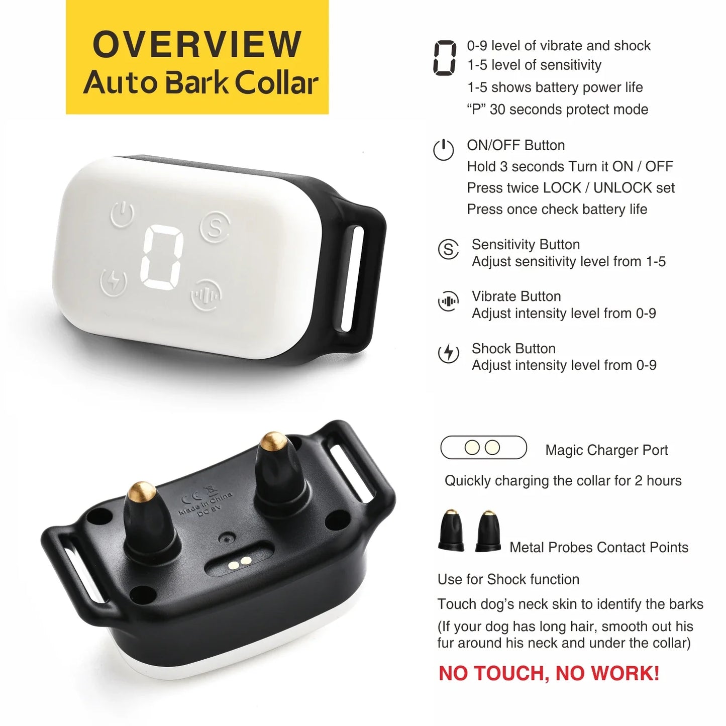 Effective Puppy Training Collar with Shock Vibe Beep Modes