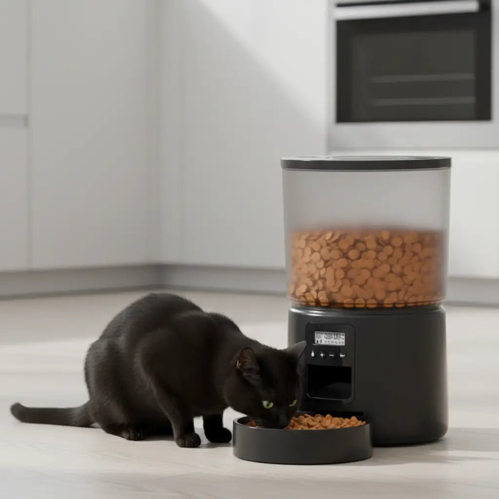 Automatic Cat Feeder with Timer - Voice Recorder & Dual Power Supply