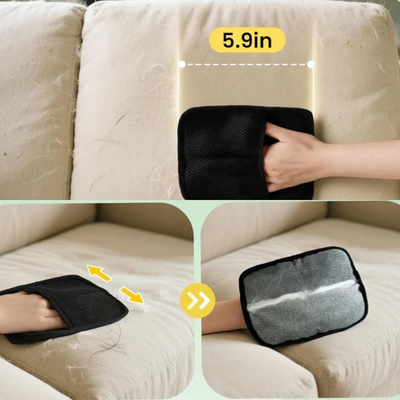 4-in-1 Pet Hair Removal Tool Kit - 60" Adjustable Rubber Broom with Gloves