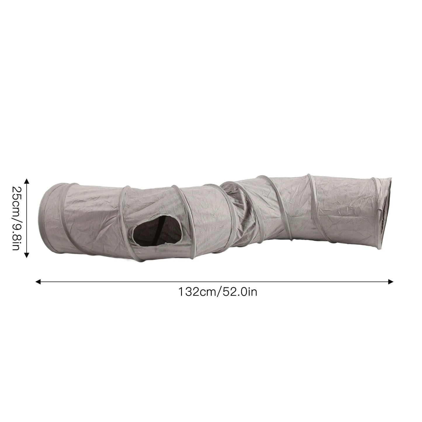 Collapsible Cat Play Tunnel with Crinkly Fabric