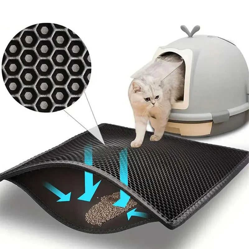 Easy Clean Cat Litter Mat with Waterproof Layer