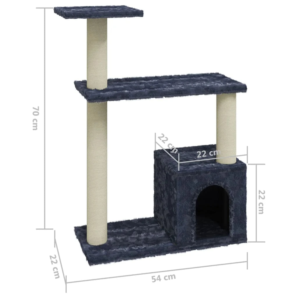 Grey Cat Tower with Hideaway & Scratching Posts