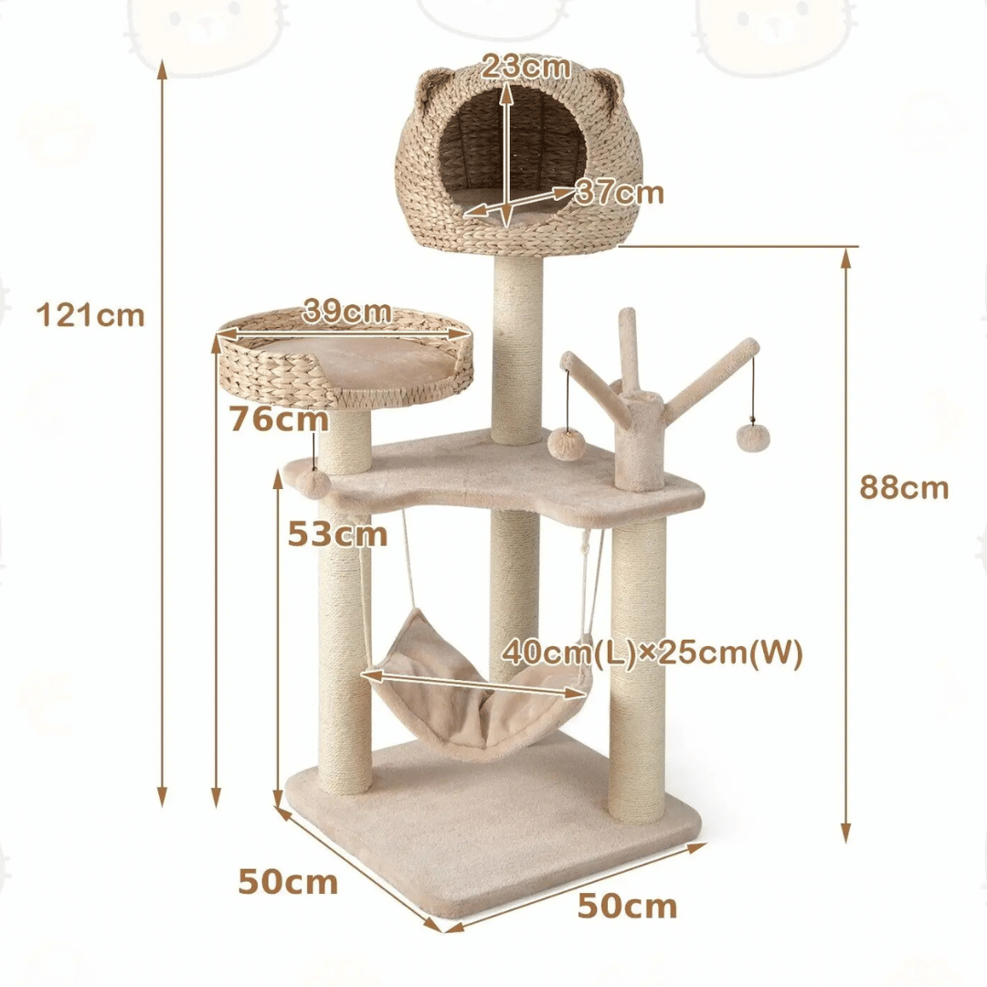Cute Multi Level Cat Climber with Bed & Hideaway