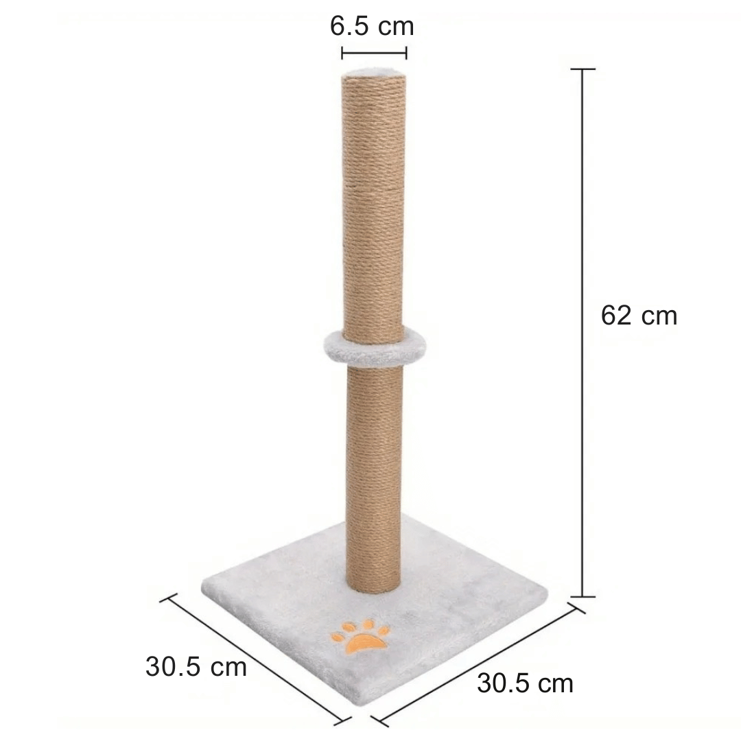 Soft Grey Cat Scratcher Tower