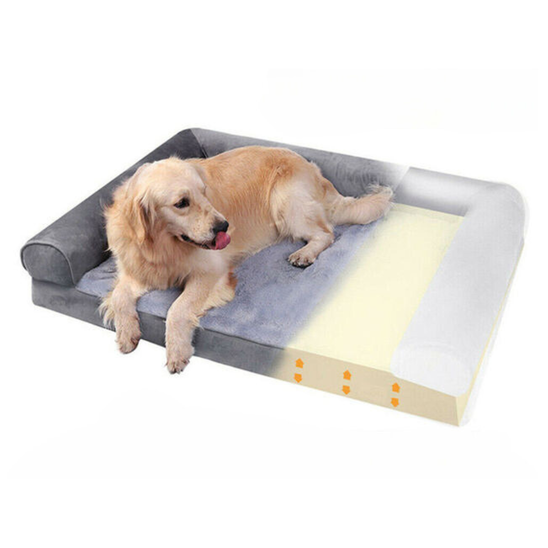 Large Comfort Dog Bed | Waterproof, Plush Sofa Pet Mattress