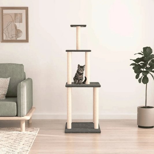 Tall Cat Tower with Multiple Perches & Scratching Posts - LifyPet