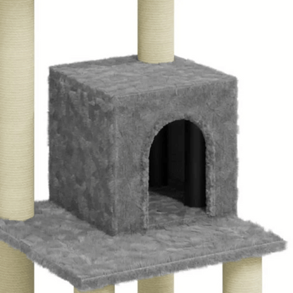 Tall Cat Climbing Tower with Hideaways & Scratch Poles