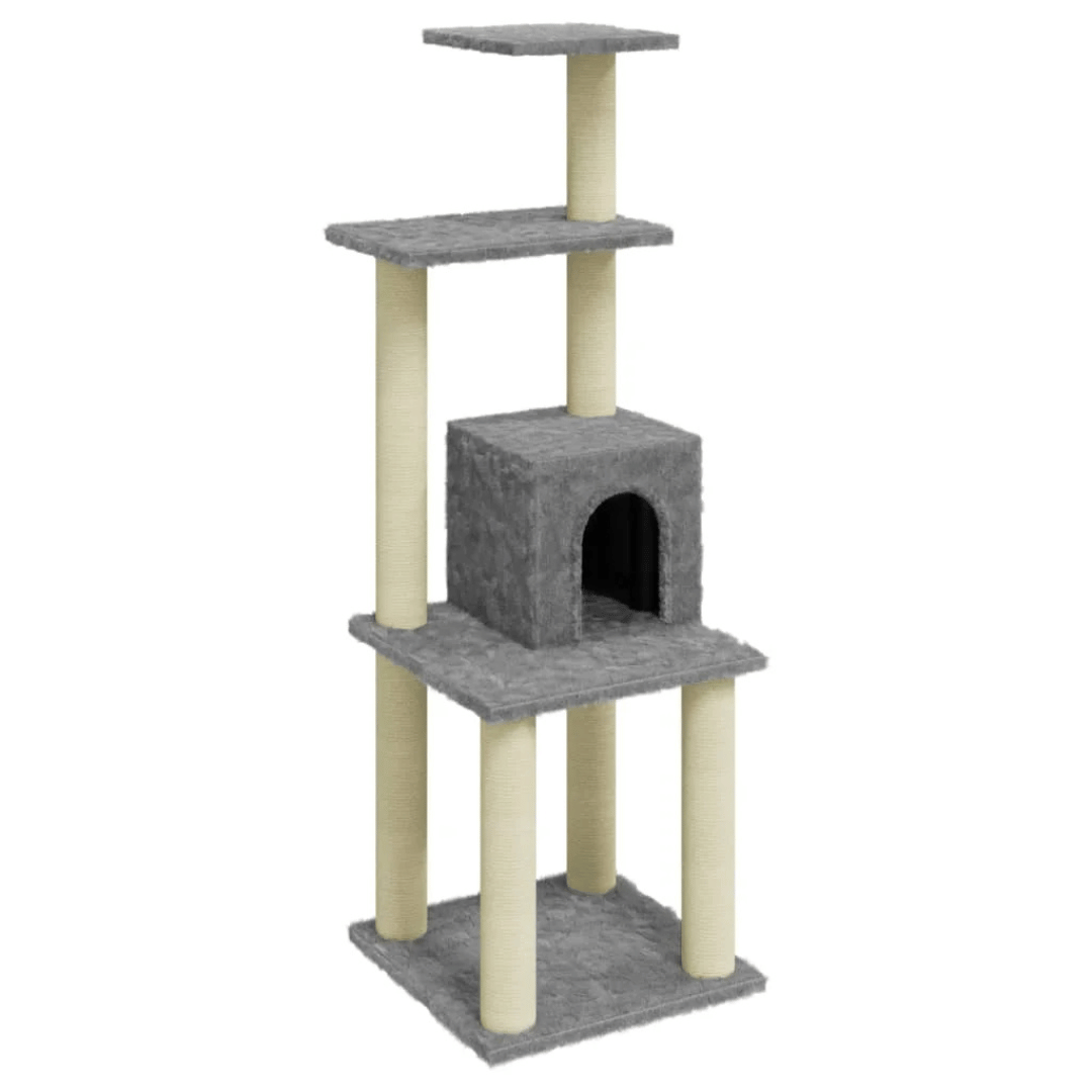 Tall Cat Climbing Tower with Hideaways & Scratch Poles