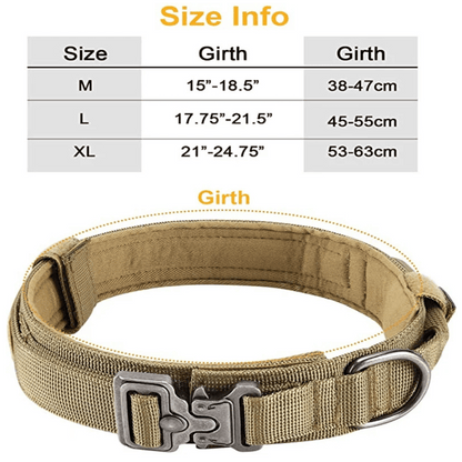 Strong Durable Tactical Dog Collar for Big Dogs