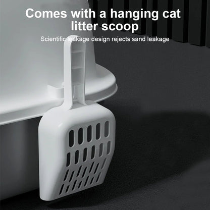 Easy Clean Cat Litter Box with Sliding Door