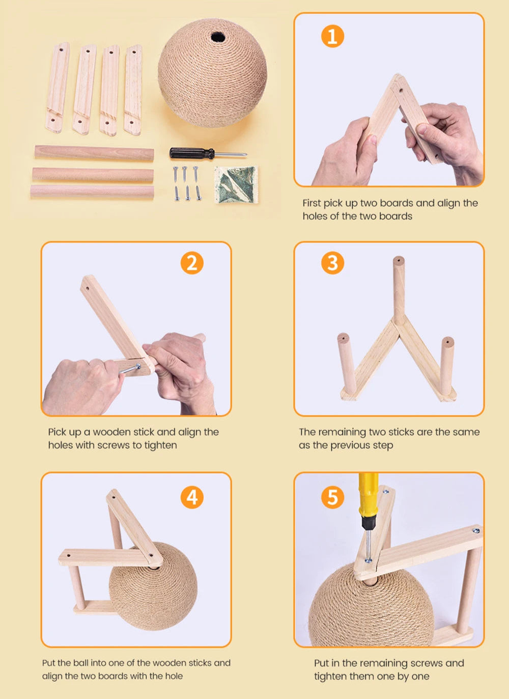 Portable Cat Scratcher Tower Ball