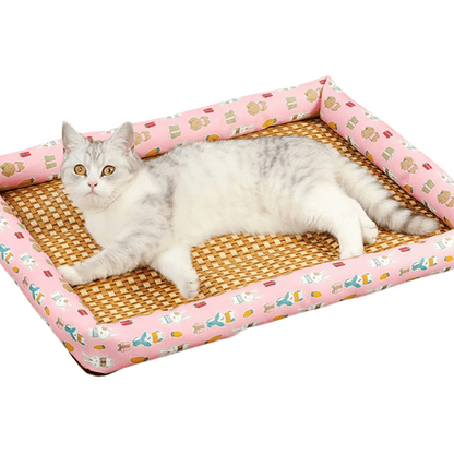 Comfy Wicker Pet Bed for Dogs and Cats