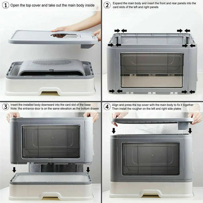 Large Hidden Cat Litter Box with Storage & Scoop