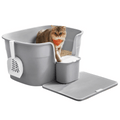 Easy Clean Large Covered Cat Litter Box with Scoop