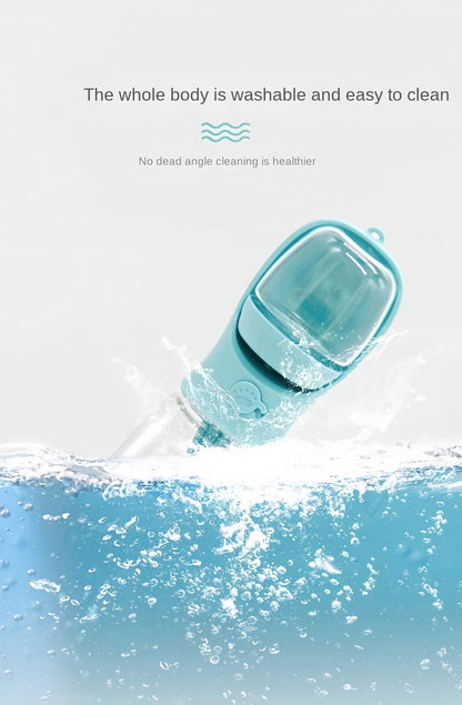 Travel Dog Water Bottle & Food Bowl Container