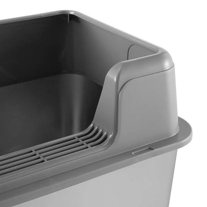 Large Covered Cat Litter Box with Metal Pan & Scoop