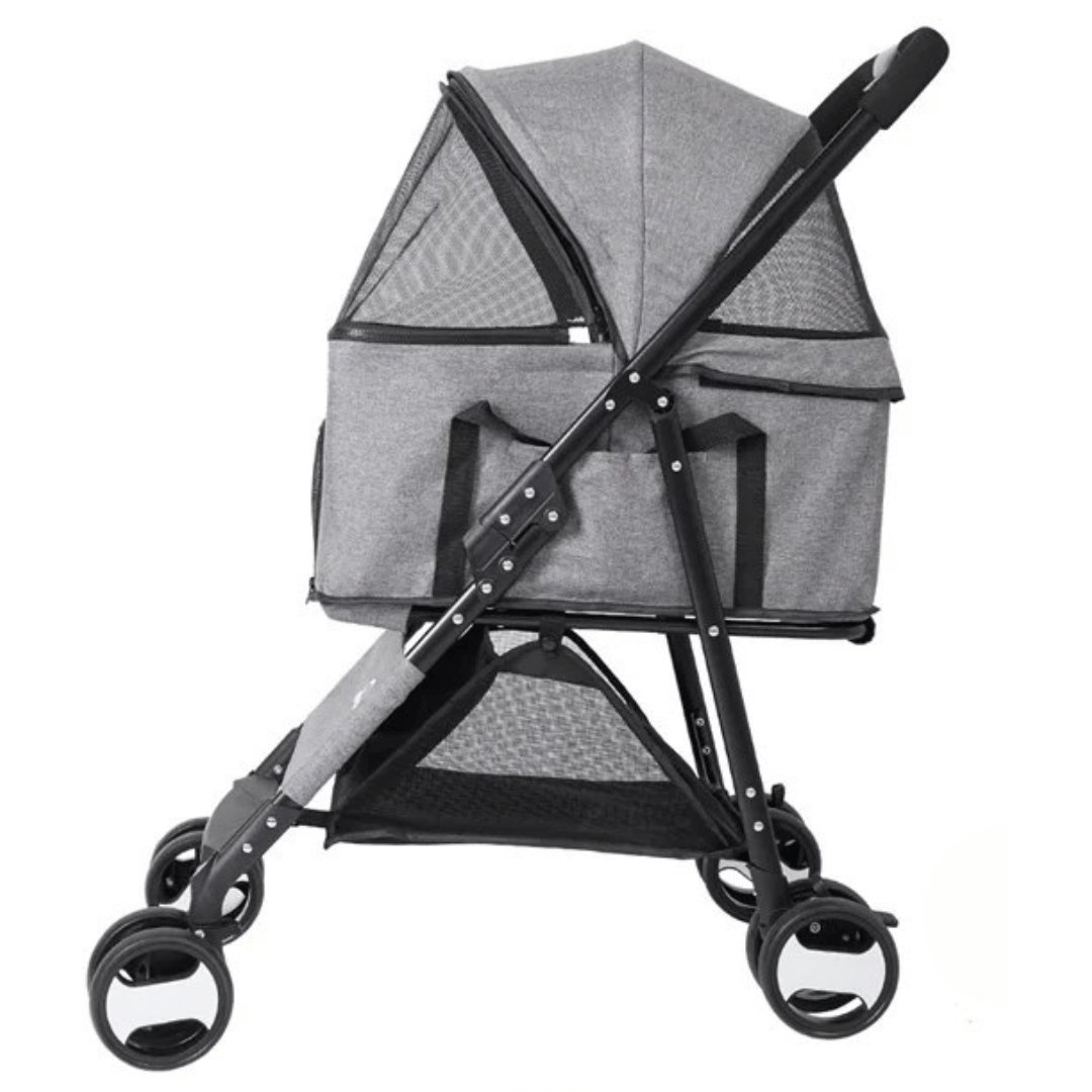 Portable Pet Stroller with Detachable Carrier and Car Seat