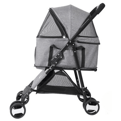 Portable Pet Stroller with Detachable Carrier and Car Seat