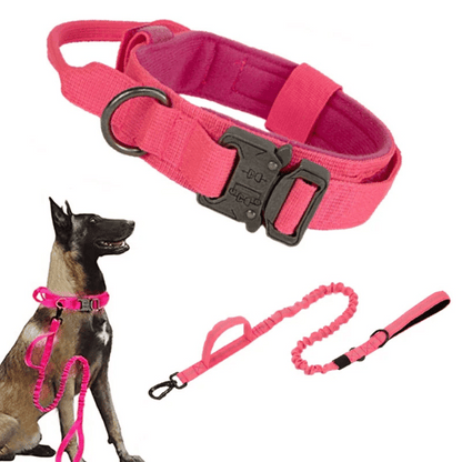 Strong Tactical Dog Collar and Leash Set for Big Dogs