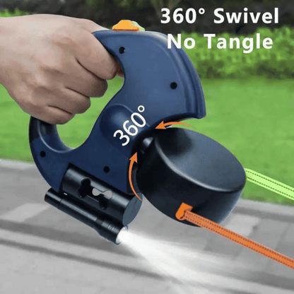 Long Adjustable Pet Leash with Light & Tangle Free Clip