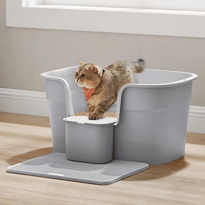 Easy Clean Large Covered Cat Litter Box with Scoop