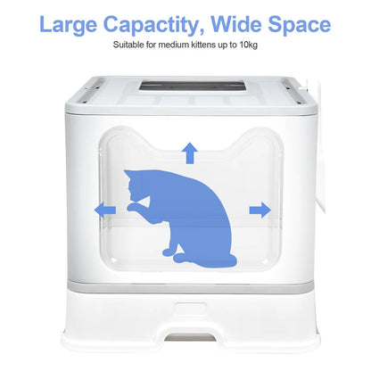 Hidden Cat Litter Box with Odor Control & Cleaning Tools