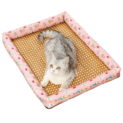Comfy Wicker Pet Bed for Dogs and Cats