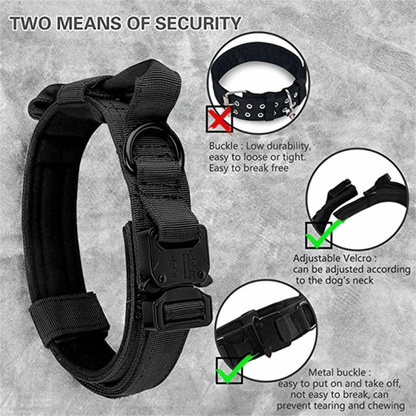 Strong Durable Tactical Dog Collar for Big Dogs