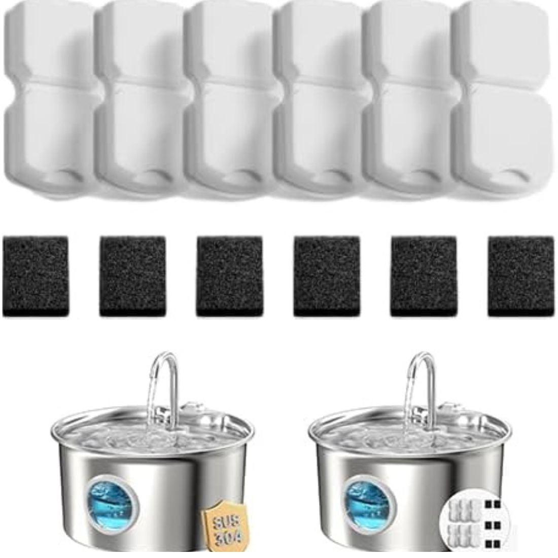 2.6L Stainless Steel Cat Water Fountain - Ultra-Quiet with 4-Stage Filtration