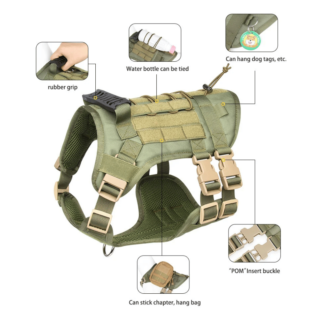 Durable Outdoor Dog Vest with Handle for Large Breeds