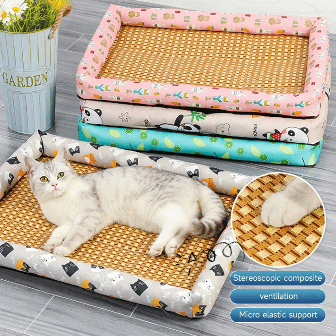 Comfy Wicker Pet Bed for Dogs and Cats