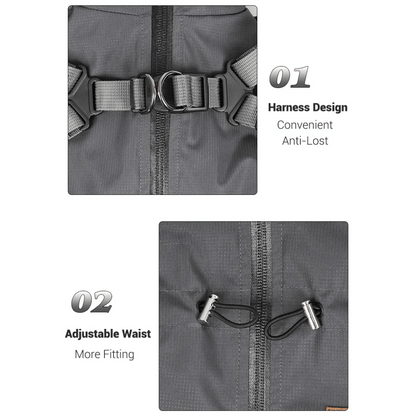 Waterproof Pet Coat with Built-In Dog Harness
