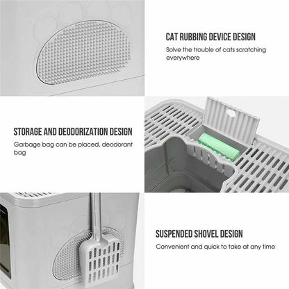Large Hidden Cat Litter Box with Storage & Scoop