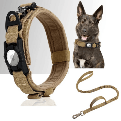 Durable Outdoor Pet AirTag Collar & Leash Set