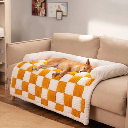 Soft Plush Pet Sofa Cover with Pillow for Small Pets