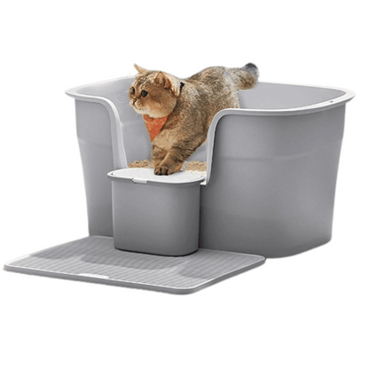 Easy Clean Large Covered Cat Litter Box with Scoop