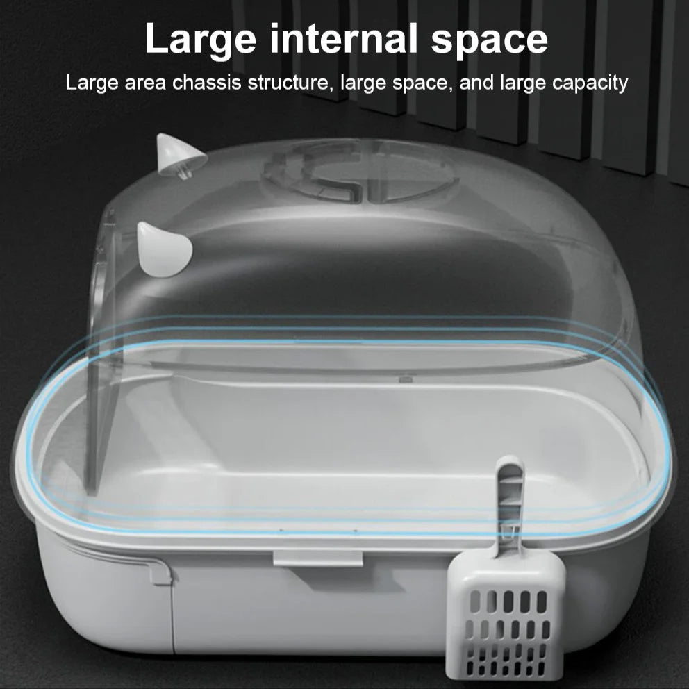Easy Clean Cat Litter Box with Sliding Door