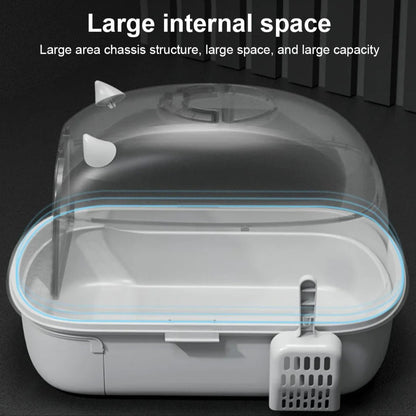 Easy Clean Cat Litter Box with Sliding Door