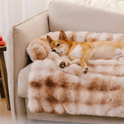 Plush Pet Sofa Cover with Pillow for Small Dogs Cats